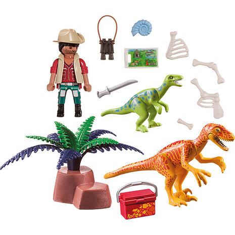 Playmobil Maxi Βαλιτσάκι Εξερευνητής Και Δεινόσαυροι (70108)
