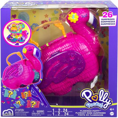 Polly Pocket Flamingo Party Πινιάτα 26 Εκπλήξεις Κούκλες Margot & Friend, Pop and Swap Feature (HGC41)