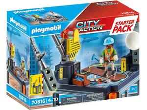 Playmobil City Action Starter Pack Εργοτάξιο με ανυψωτικό γερανό (70816)