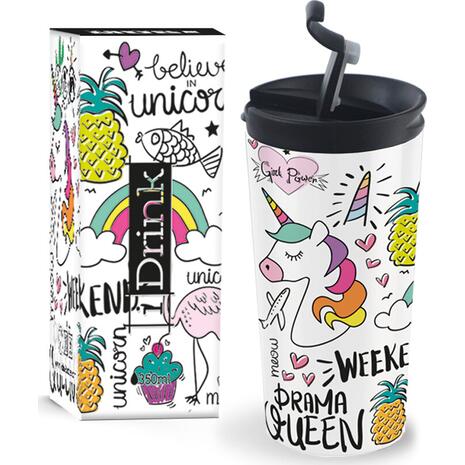 Kούπα θερμός i drink id0205 travel mug 350ml unicorn