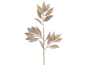 Χριστουγεννιάτικο διακοσμητικό κλαδί Glitter champagne branch with leaves 65cm - Ανακάλυψε όλα τα Xριστουγεννιάτικα Eίδη για να είσαι έτοιμος έως τα Χριστούγεννα από το Oikonomou-shop.gr.