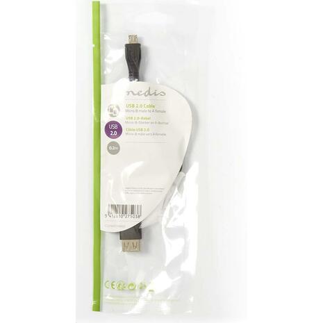 Καλώδιο USB  Nedis 2.0 micro B male to Female (CCGP60570BK02)