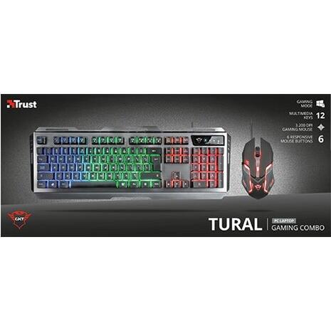 Σετ Ενσύρματο Πληκτρολόγιο - Ποντίκι Trust Gaming 3200DPI GXT 845 tural