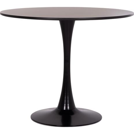 ΤΡΑΠΕΖΙ ΣΤΡΟΓΓΥΛΟ BROLIN HM18141.02 MDF TOP-ΒΑΣΗ ΜΕΤΑΛΛΙΚΗ--ΜΑΥΡΟ Φ90x73Υεκ
