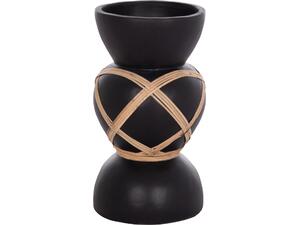 ΔΙΑΚΟΣΜΗΤΙΚΟ ΒΑΖΟ ΔΑΠΕΔΟΥ MAYNARD HM4672.01S TERRACOTTA ΜΑΥΡΟ-RATTAN Φ27.5x50Υ