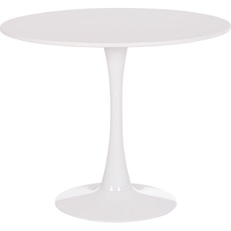ΤΡΑΠΕΖΙ ΣΤΡΟΓΓΥΛΟ BROLIN HM18141.01 MDF TOP-ΒΑΣΗ ΜΕΤΑΛΛΙΚΗ--ΛΕΥΚΟ Φ90x73Υεκ