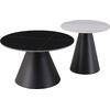 ΤΡΑΠΕΖΙΑ ΣΑΛΟΝΙΟΥ RIDGE HM18266.10 ΚΕΡΑΜΙΚΑ TOP ΜΕ ΟΨΗ ΜΑΥΡΟΥ-ΛΕΥΚΟΥ ΜΑΡΜΑΡΟΥ Φ50εκ & Φ70εκ