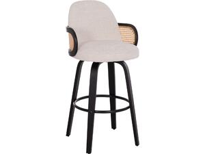 ΣΚΑΜΠΟ ΜΠΑΡ ΠΕΡΙΣΤΡΕΦΟΜΕΝΟ BECKER HM18251.02 PLYWOOD ΜΑΥΡΟ--ΕΚΡΟΥ ΥΦΑΣΜΑ 50x52x100Υ (σετ 2 τεμαχίων)