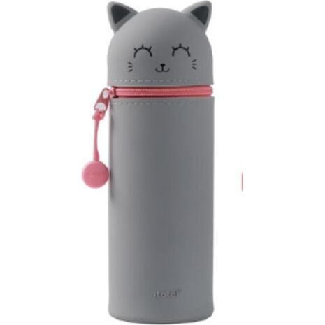 Κασετίνα σιλικόνης Cute Animals  i-Total XL2484 Grey Cat