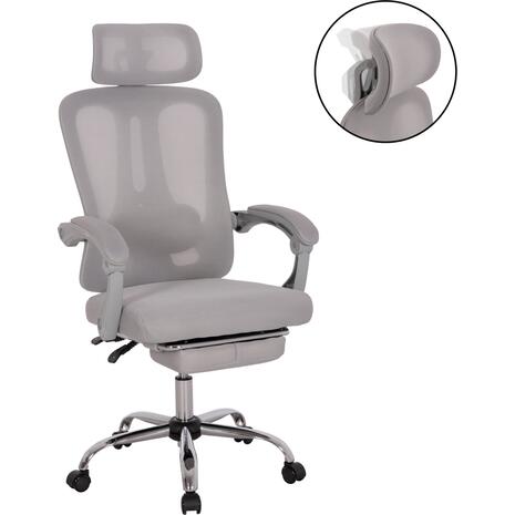 ΚΑΡΕΚΛΑ ΓΡΑΦΕΙΟΥ BARNET HM18258.02 ΓΚΡΙ MESH-ΓΚΡΙ ΣΚΕΛΕΤΟΣ NYLON 61x62x123Υ