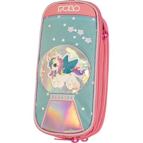 Κασετίνα οβάλ 3 θέσεων Polo Reel Snowball Unicorn
