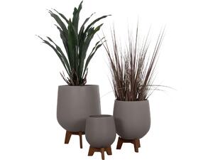 ΣΕΤ 3 ΓΛΑΣΤΡΕΣ ΜΕ TEAK ΒΑΣΕΙΣ TRYLL HM4681.03 FIBER CEMENT--ΓΚΡΙ