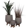ΣΕΤ 3 ΓΛΑΣΤΡΕΣ ΜΕ TEAK ΒΑΣΕΙΣ TRYLL HM4681.03 FIBER CEMENT--ΓΚΡΙ