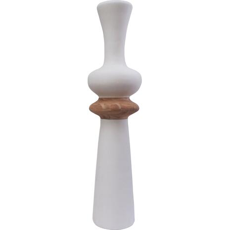 ΔΙΑΚΟΣΜΗΤΙΚΟ ΒΑΖΟ ΔΑΠΕΔΟΥ NEBULA HM4660.02L FIBER CEMENT ΛΕΥΚΟ--ΞΥΛΟ ΤΕΑΚ Φ45x172Υεκ