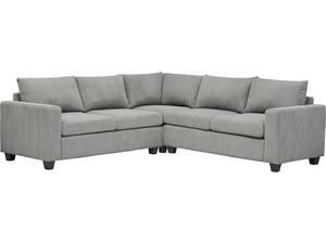 ΓΩΝΙΑΚΟΣ ΚΑΝΑΠΕΣ CALDER HM3286.01 ΓΚΡΙ ΥΦΑΣΜΑ 254x254x90x91Υεκ.