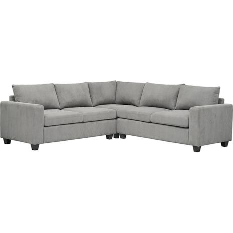 ΓΩΝΙΑΚΟΣ ΚΑΝΑΠΕΣ CALDER HM3286.01 ΓΚΡΙ ΥΦΑΣΜΑ 254x254x90x91Υεκ.