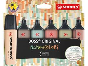 Σετ μαρκαδόροι υπογράμμισης Stabilo Boss Nature Colors (σετ 6 τεμαχίων)