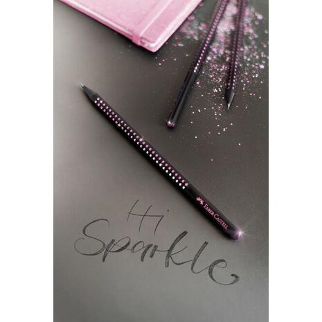 Μολύβι γραφίτη Faber-Castell Sparkle Midnight B ΙΙ ροζ (118258)