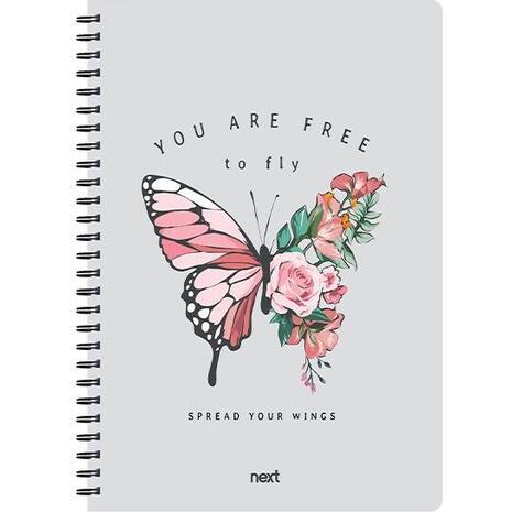 Τετράδιο σπιράλ 2 θεμάτων 21x29cm Next trends butterfly