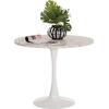 ΤΡΑΠΕΖΙ ΤΡΑΠΕΖΑΡΙΑΣ ROLLO HM9421.11 ΣΤΡΟΓΓΥΛΟ WHITE MARBLE Φ90x74Υεκ.