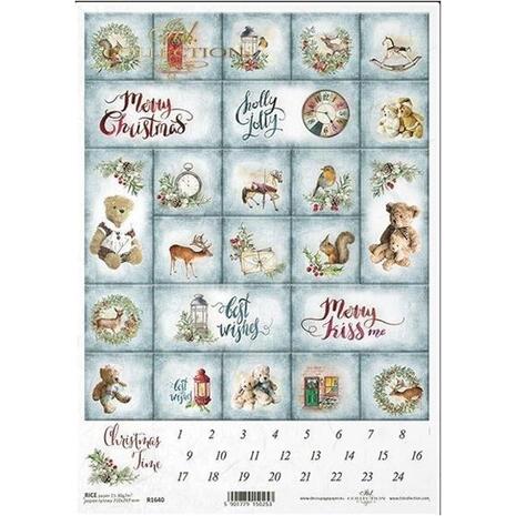 Ριζόχαρτο Decoupage "Christmas calendar" 21x29.7εκ. (ITD-R1640)