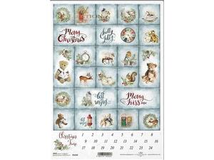 Ριζόχαρτο Decoupage "Christmas calendar" 21x29.7εκ. (ITD-R1640)