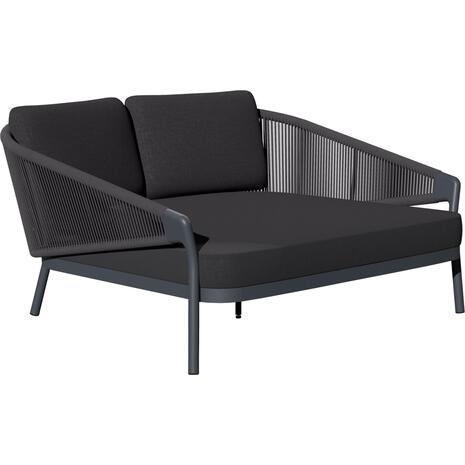 DAYBED ΣΕΙΡΑ XANTION ΗM6474.01 ΣΚΟΥΡΟ ΓΚΡΙ ΑΛΟΥΜΙΝΙΟ-ΣΧΟΙΝΙ-OLEFIN 157x147x88Υεκ