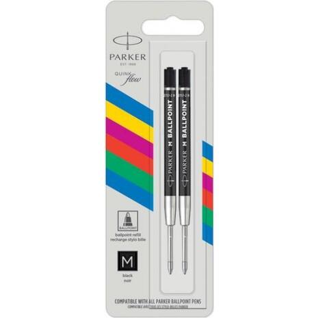 Ανταλλακτικά στυλό Parker psd economy refill ballpen medium μαύρο (συσκ.2τεμ) (Μαύρο)