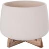 ΓΛΑΣΤΡΑ ΕΣ.ΧΩΡΟΥ FRELLO HM4674.02L ΛΕΥΚΟ FIBER CEMENT--TEAK ΒΑΣΗ 29x29x23,5Υεκ.