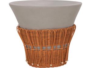 ΤΡΑΠΕΖΙ ΣΑΛΟΝΙΟΥ PERRAL HM18164.03L FIBER CEMENT ΓΚΡΙ-ΦΥΣΙΚΟ RATTAN--Φ55x45Υεκ