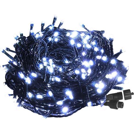 100 Λαμπάκια LED Λευκό Ψυχρό σε Σειρά με Επέκταση & Προγράμματα IP44 5m (δεν Περιέχεται ο Μετασχηματιστής)