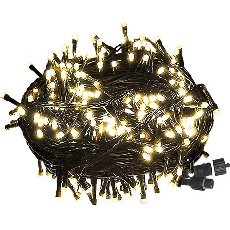 100 Λαμπάκια LED Λευκό Θερμό σε Σειρά με Επέκταση & Προγράμματα IP44 5m (δεν Περιέχεται ο Μετασχηματιστής)