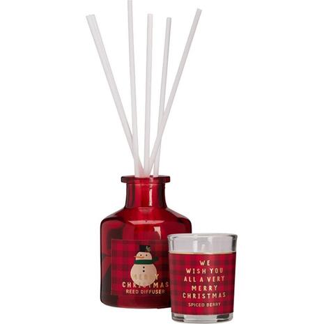 Σετ αρωματικό diffuser & κερί Χριστουγεννιάτικο Spiced Berry