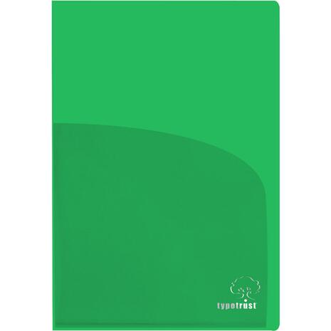 Ζελατίνα Typotrust PP δίπτυχη με 2 θήκες Α4 170mic ημιδιάφανη πράσινη (1 τεμάχιο)