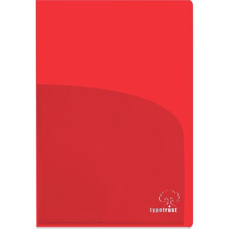 Ζελατίνα Typotrust PP δίπτυχη με 2 θήκες Α4 170mic ημιδιάφανη κόκκινη (1 τεμάχιο)