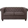 CHESTERFIELD Newport Kαναπές 2Θέσιος Σαλονιού -Καθιστικού, Ύφασμα Antique Look Καφέ (Ε9420,23)