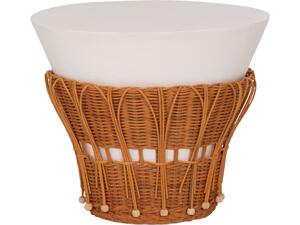 ΤΡΑΠΕΖΙ ΒΟΗΘΗΤΙΚΟ PERRAL HM18164.02S FIBER CEMENT ΛΕΥΚΟ-ΦΥΣΙΚΟ RATTAN--Φ42x36Υεκ