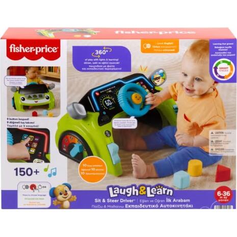 Fisher Price Όχημα Laugh & Learn Sit & Steer Driver Εκπαιδευτικό Αυτοκινητάκι με Μουσική, Φως και Ήχους για 6+ Μηνών