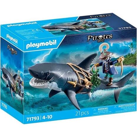 Playmobil Pirates Πειρατές Πειρατής Με Γιγαντιαίο Καρχαρία (71793)