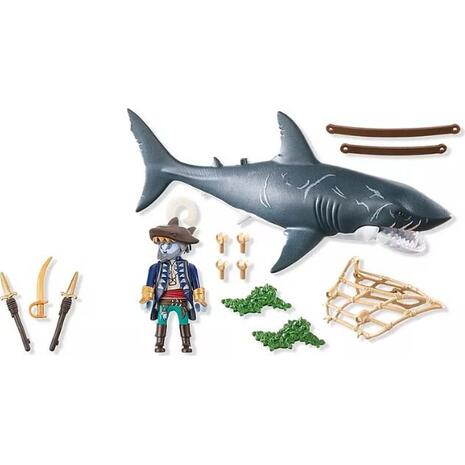 Playmobil Pirates Πειρατές Πειρατής Με Γιγαντιαίο Καρχαρία (71793)