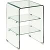 GLASSER Κομοδίνο Clear  2 Ράφια - Γυαλί 10mm / 5mm (ΕΜ729,1)