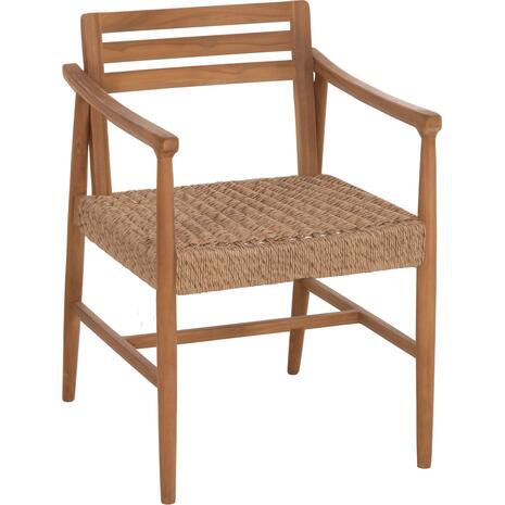 ΠΟΛΥΘΡΟΝΑ ΤΡΑΠΕΖΑΡΙΑΣ ROBIN HM18351 ΞΥΛΟ TEAK & ΣΧΟΙΝΙ VIRO ΦΥΣΙΚΟ 53,5x60x78Υεκ