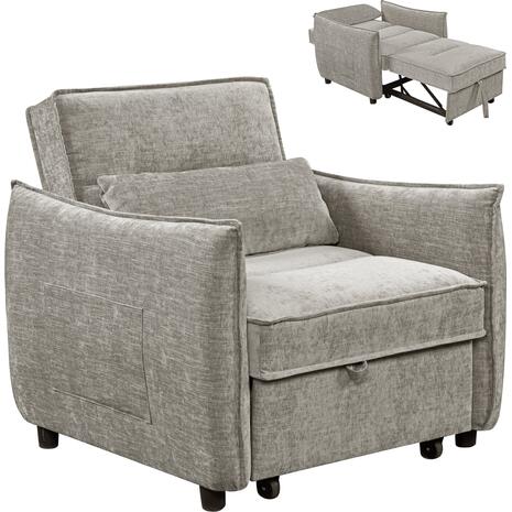 ΠΟΛΥΘΡΟΝΑ-ΚΡΕΒΑΤΙ ORYN HM3307.03 ΜΠΕΖ ΥΦΑΣΜΑ 89x85x84Υεκ.