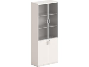 ΒΙΒΛΙΟΘΗΚΗ NEWLINE HM18281 ΜΕΛΑΜΙΝΗ ΕΚΡΟΥ & ΚΑΦΕ--ΓΥΑΛΙ 80x40x200Υεκ.