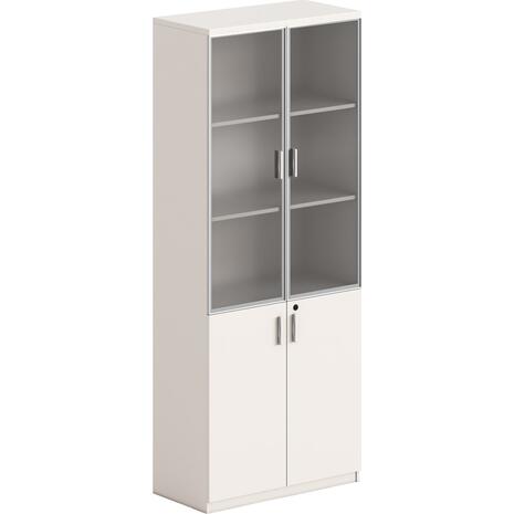 ΒΙΒΛΙΟΘΗΚΗ NEWLINE HM18281 ΜΕΛΑΜΙΝΗ ΕΚΡΟΥ & ΚΑΦΕ--ΓΥΑΛΙ 80x40x200Υεκ.