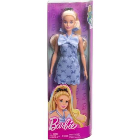 Mattel Barbie Fashionistas Doll 237 In Blue Bow Halter Dress, Blonde Ponytail With Bow Κούκλα FBR37 / HYT93