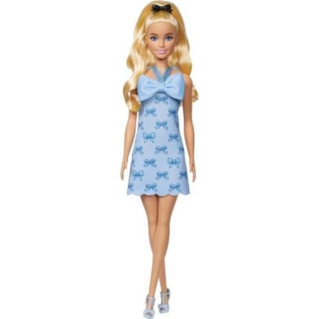 Mattel Barbie Fashionistas Doll 237 In Blue Bow Halter Dress, Blonde Ponytail With Bow Κούκλα FBR37 / HYT93