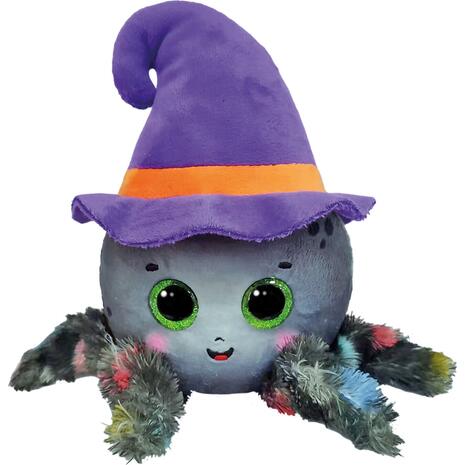 Χνουδωτό Beanie Boos Αράχνη με Καπέλο Μάγισσας Γκρι 15εκ