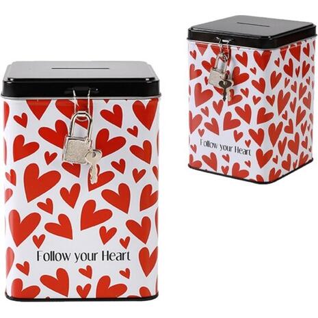 Κουμπαράς με κλειδί Total Gift XL2011B Hearts