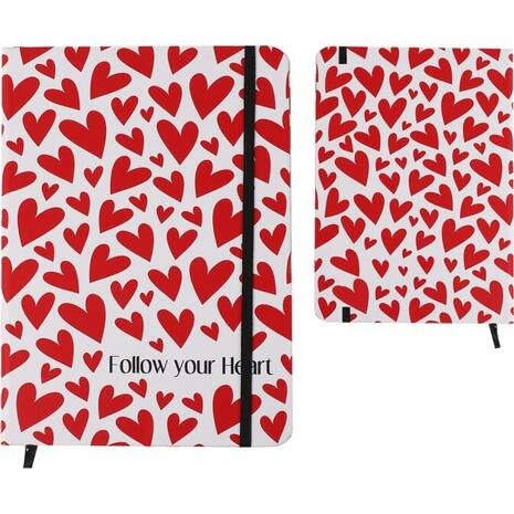 Σημειωματάριο με λάστιχο i-Total XL1811B Hearts A5